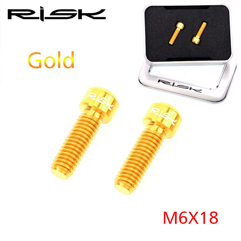 2 шт. Risk TC4 Титан M6x18mm MTB велосипед Кривошип крепежные болты Горный Дорожный велосипед интегрированные удлиненные шатуны запирающие винты