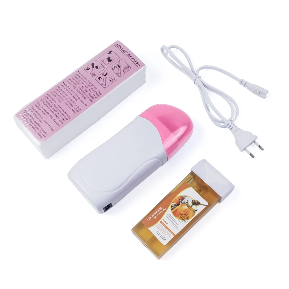 น้ำผึ้ง Epilatory ชุดแว็กซ์ Depilatory Roll On Wax Heater เครื่องเติม