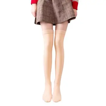 

Women Girl Winter Thermal Fuzzy Crew Leggings Plush Lining Warm Thigh High Stocking D08E