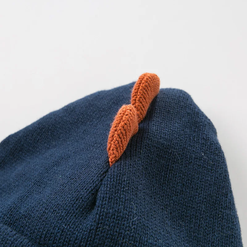 DBW11729 dave bella autumn winter baby boy navy/yellow jacquard cotton wool hat