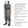 Men's Breathable Zip-Front Stockingfoot Chest Wader Waterproof Hunting Waders Fishing Clothing Dry Pants with Multi-pocket ► Photo 2/5