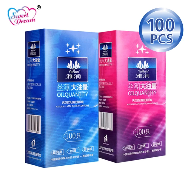 Sweet Dream Life Condoms 100 Pcs/Lot Natural Latex Smooth Lubricated Contraception Condoms for Men Sex Toys Sex Products LF-011