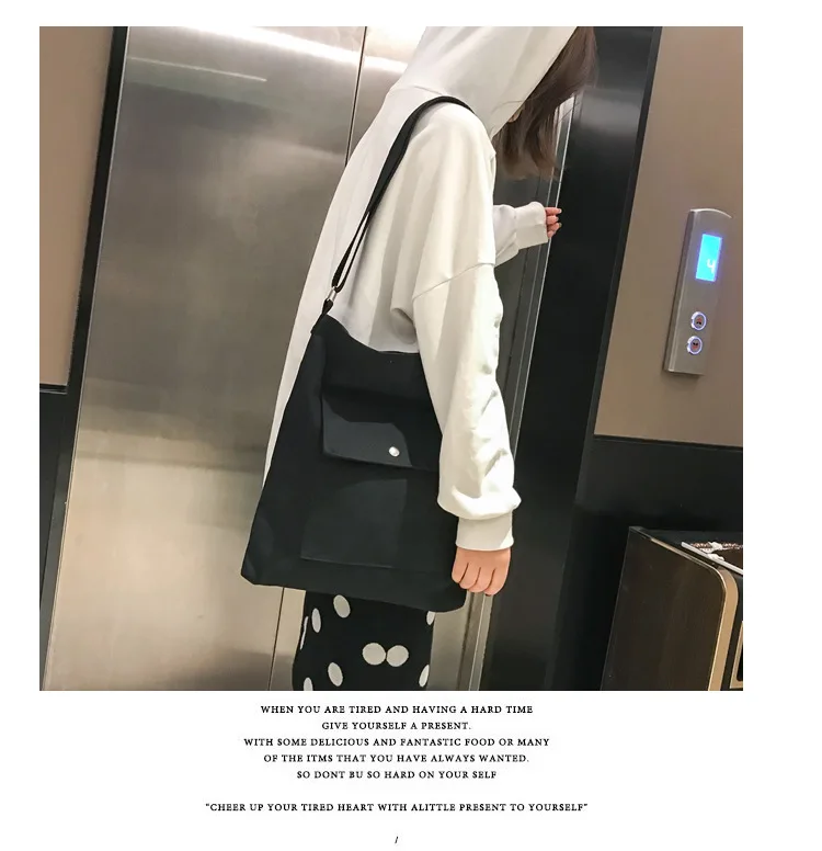 Pure Pigment Bag Wholesale Korean-style Canvas Beach Bag Women's Shoulder Large Bag College Student School Bag