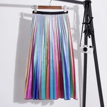 LANMREM осенняя и зимняя новая модная высокая талия с буквенным принтом контрастного цвета элегантная плиссированная юбка для женщин PB702