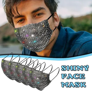 

5pcs Bling Masks mascarillas Face Mask Luxury Designer Reusable Crystal Mask for Face Fashion Women bijoux mascara de boca