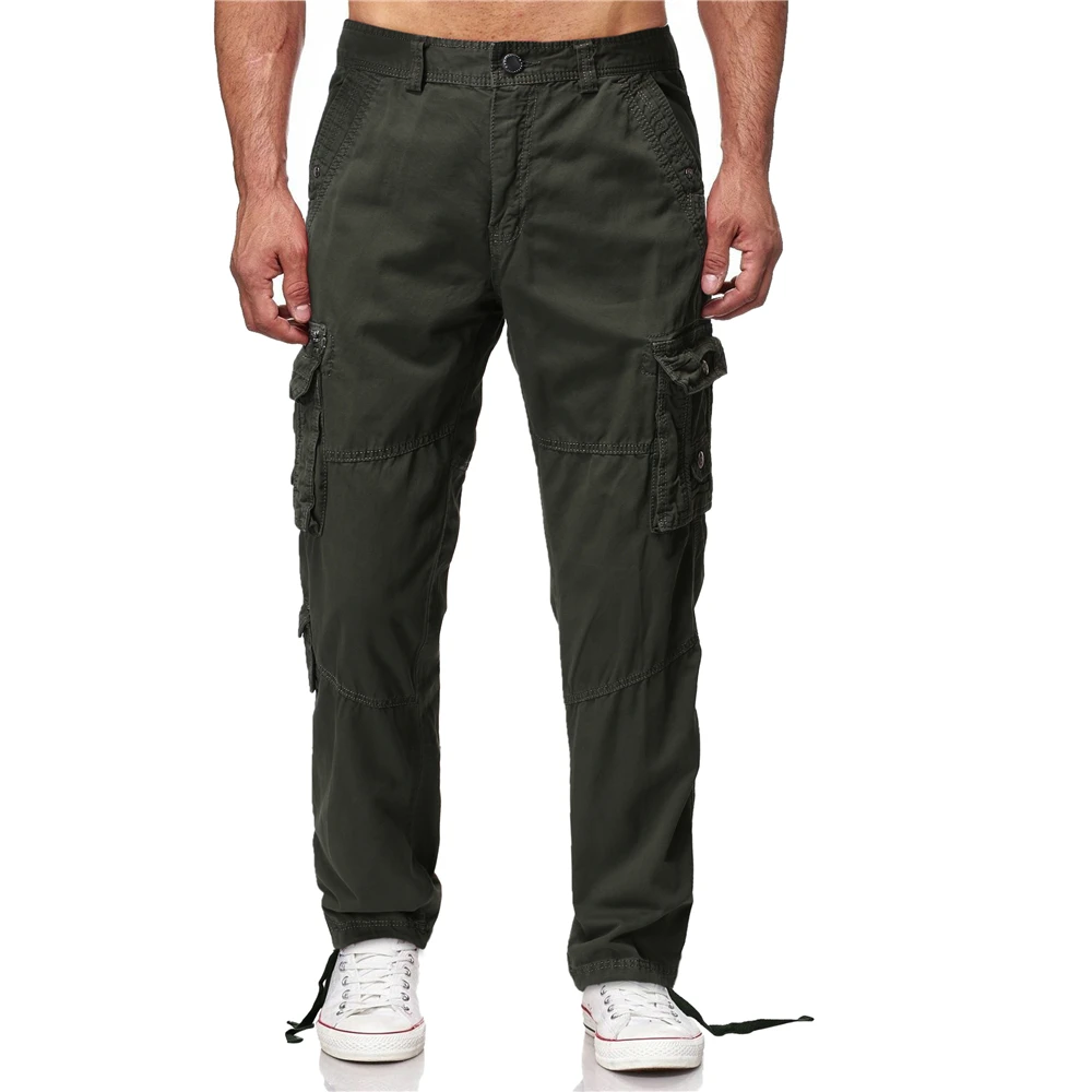 Мужские европейские и американские рабочие многокарманные мужские уличные брюки большого размера однотонные комбинезоны различных цветов