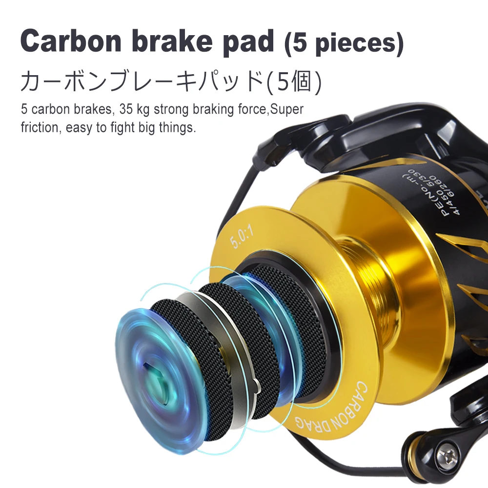 Lurekiller Saltwater Spinning Jigging Fishing Reel Spinning Reels 10BB Alloy reel 35kgs drag power Japan Made Stella