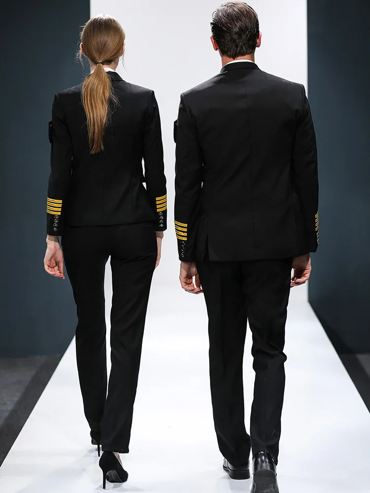 Костюмы капитана унисекс одежда члена команды air Airline co Flight attendant униформа KTV отель