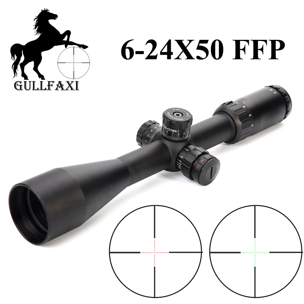 

Gullfaxi Optical Sight 6-24x50FFP Sniper Long Range Scope Weapon Sight Side Focus Telescopic Sight Hunting Scope Rifle Optics