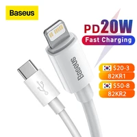 Baseus-Cable USB tipo C para iPhone, Cable de carga rápida PD de 20W, compatible con modelos SE, 11 Pro, X, XS y 8
