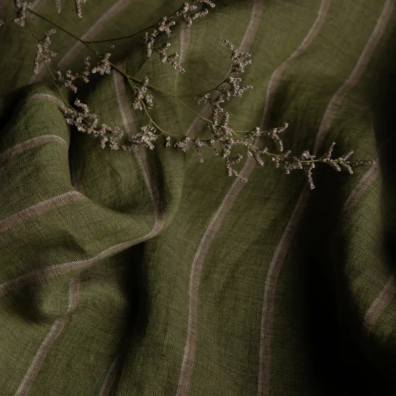 Качественная льняная ткань в полоску tissu Модная рубашка и платье ткани