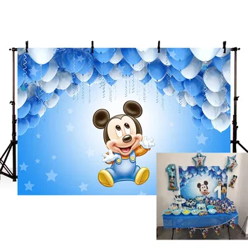 

Newborn Baby Shower Photocall Baby Birthday BlueMinnie White Blue Balloons Custom Photo Studio Background Photography Backdrops