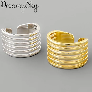 

Retro Vintage 925 Sterling Silver Big Chains Rings For Women Girls Valentines Gifts Gothic Rings