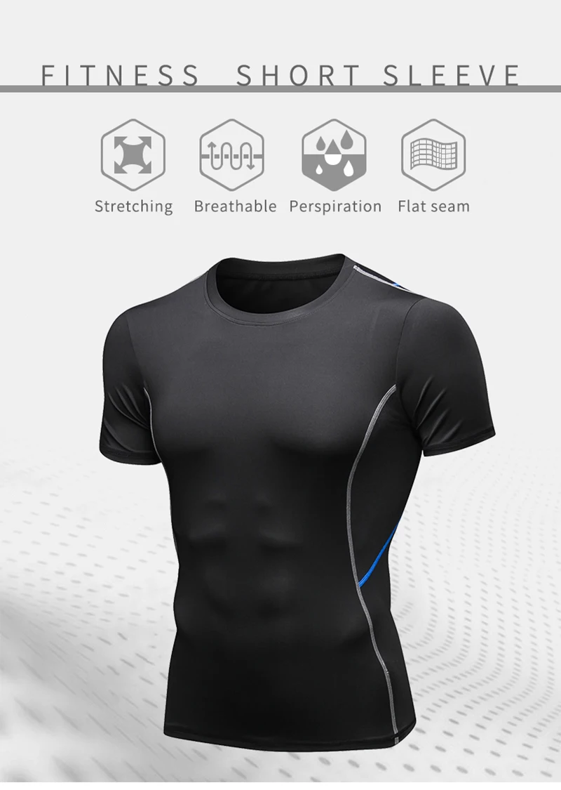 Yuerlian, Мужская футболка для бега, быстросохнущая, футболки для бега, облегающие топы, футболки для спорта, мужские футболки для фитнеса, тренажерного зала, футболки для мышц