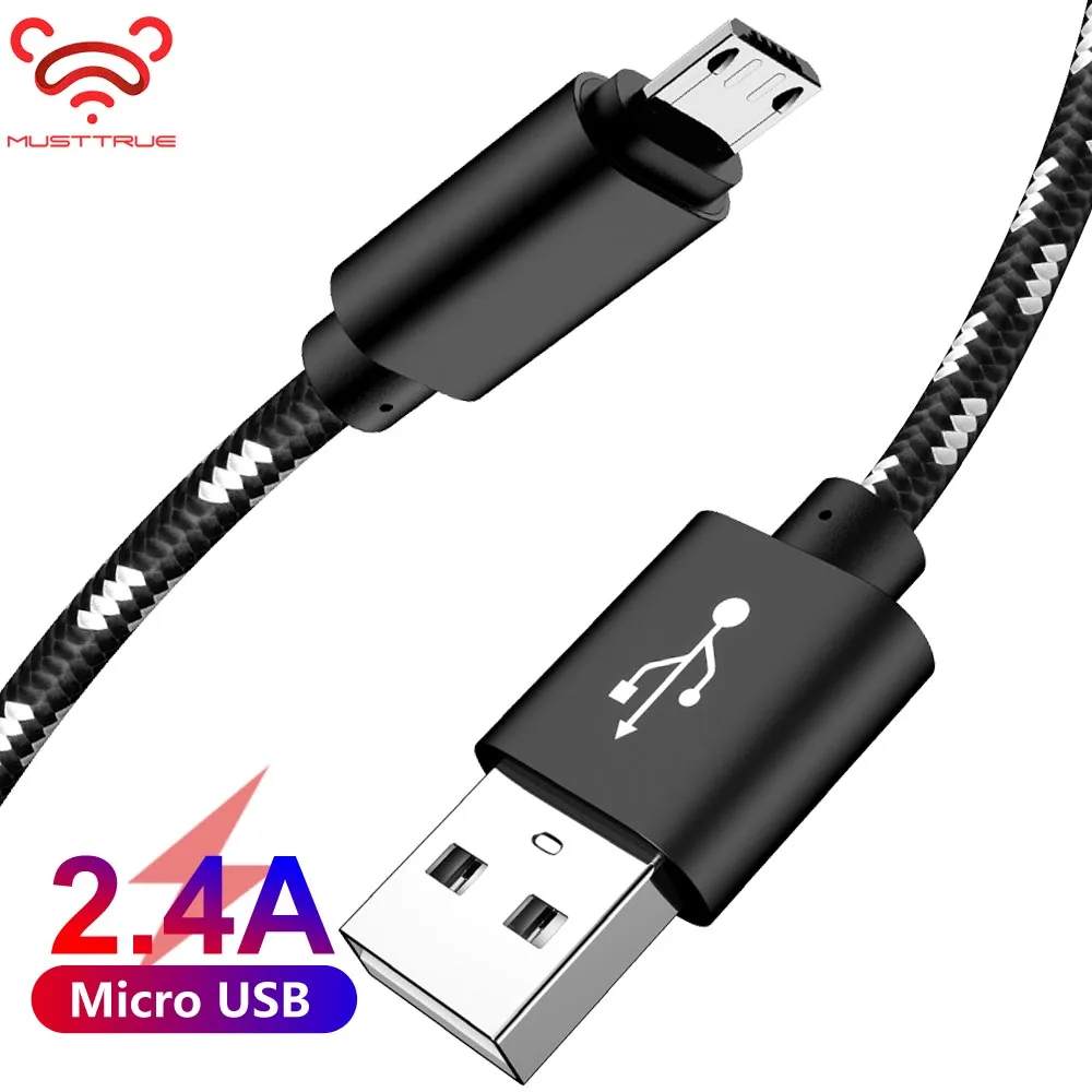 2.4A Micro USB Cable Fast Charge For Xiaomi Samsung S6 Huawei USB Wire Data Cord Tablet MicroUSB Charging Mobile phone Cable