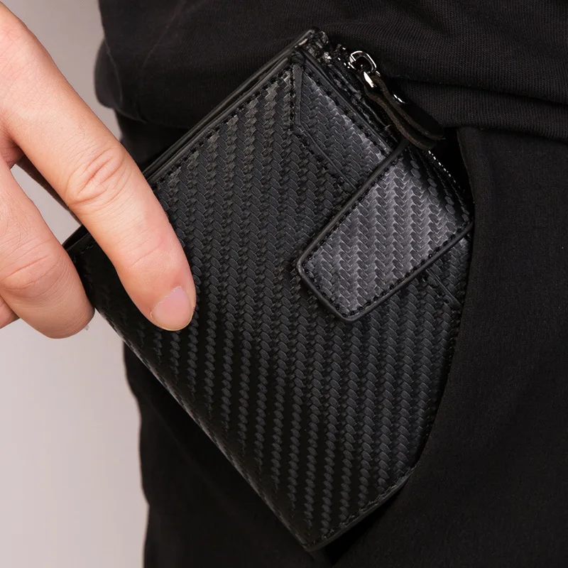 DIENQI карбоновое волокно Rfid кредитный держатель для карт кошелек сумка Мужской