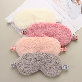 

1PC Soft Plush Fabric Eye Mask Cute Faux Rabbit Fur Sleep Eyeshade Shade Cover Blindfold Sleeping Patch Aid Accessory Tools