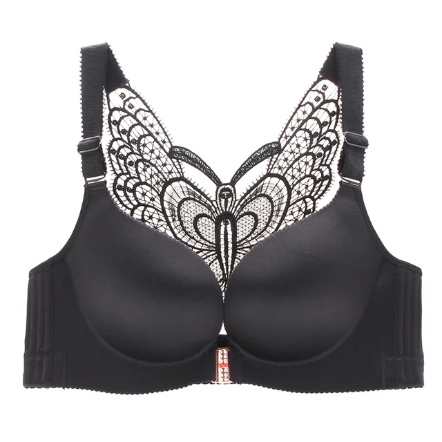 Hardlegix Women Plus Size Push Up Bra Front Closure Butterfly Brassiere  Female Backless Bralette Breast Seamless Underwear