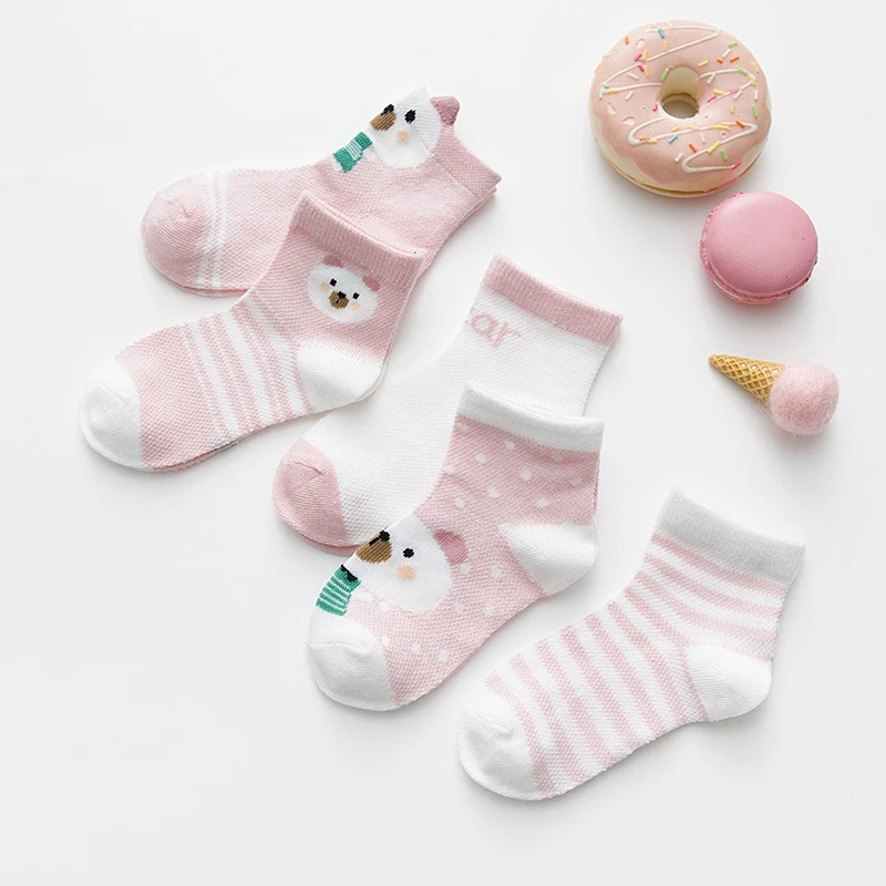 5Pairs/lot Cotton Striped Baby Socks Newborn Size Kid Sock Girls Cute Boys Toddler - Цвет: 9