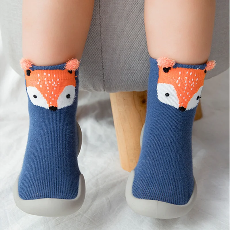 Baby Toddler Shoes Baby Shoes Non-slip Fox Tiger Thickening Sock Floor Foot Socks Animal Style