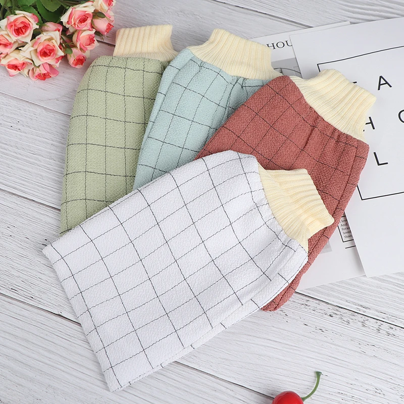 HOT Scrub Gloves Massage Shower Scrubber Exfoliating Sponge Wash Bath Gloves Tape Back Brush Exfoliating Body Towel