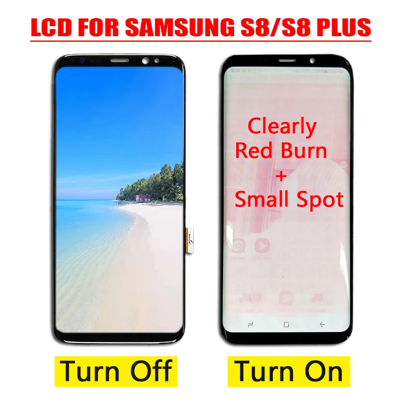  Original Amoled LCD For Samsung Galaxy S8 S8 plus G950 G950F G955fd G955F G955 Burn-in Shadow Lcd D