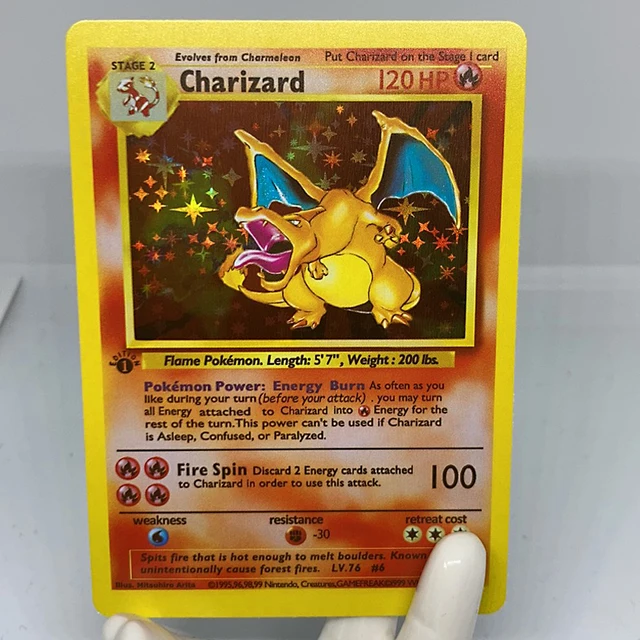 DIY 1996 Years Pokemon English Card Pokemon Flash Cards Charizard Game Collection Cards 3