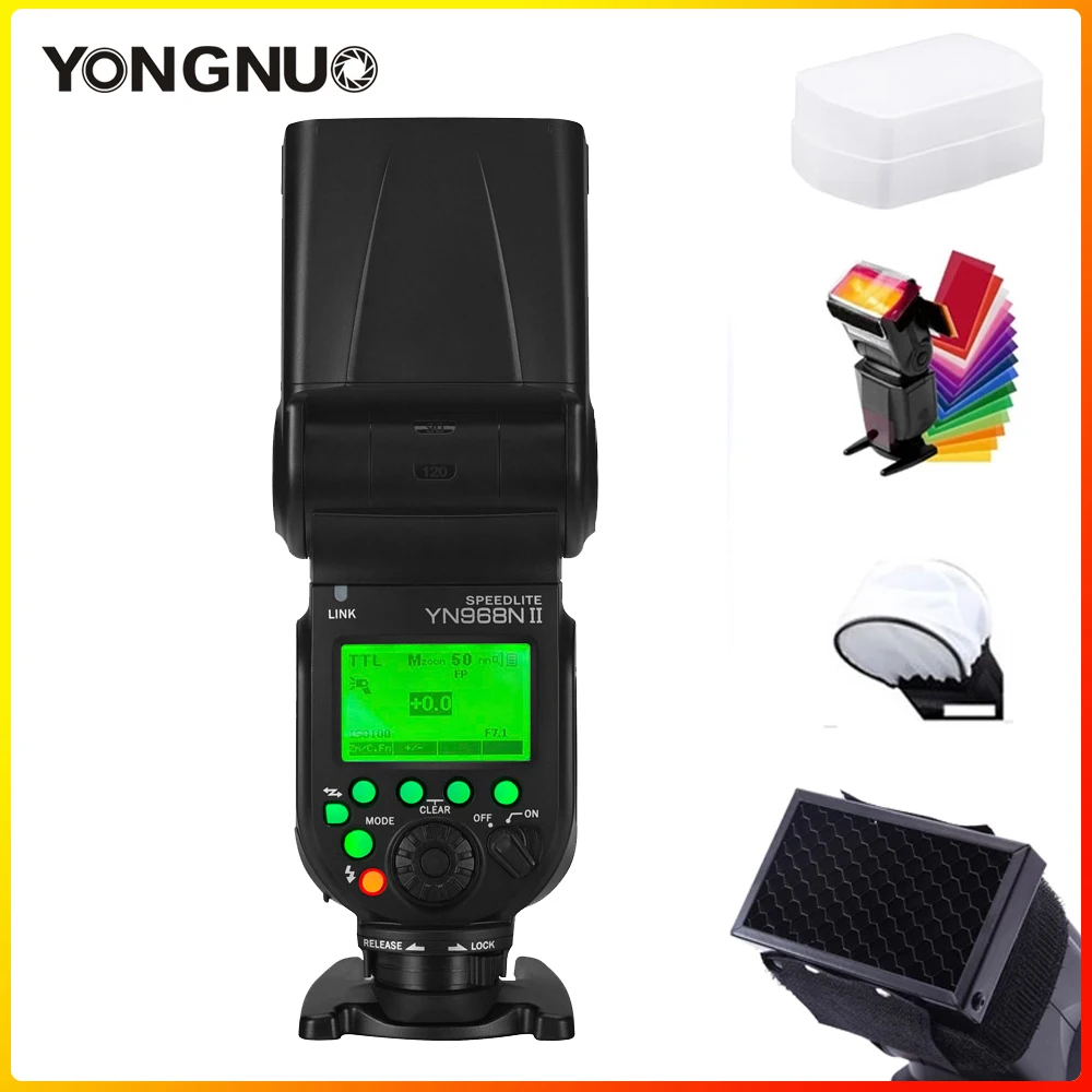 YONGNUO YN968N II Flash Speedlite for Nikon D800 D850 DSLR Compatible w/ YN622N YN560-TX Wireless TTL Speedlite 1/8000 LED Light