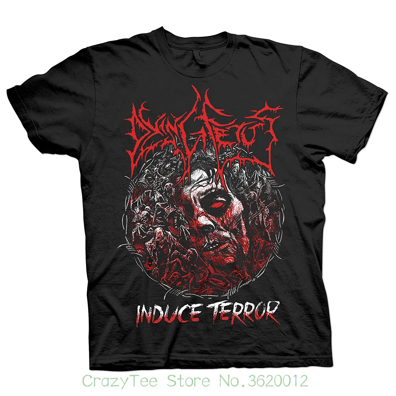 

Mans Unique Cotton Short Sleeves O-Neck T Shirt Dying Fetus Induce Terror T Shirt