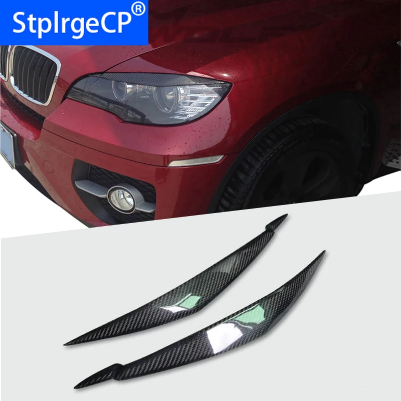 100% задние Углеродные волокна Верхняя и нижняя накладки на фары для BMW E71 X6 X6M