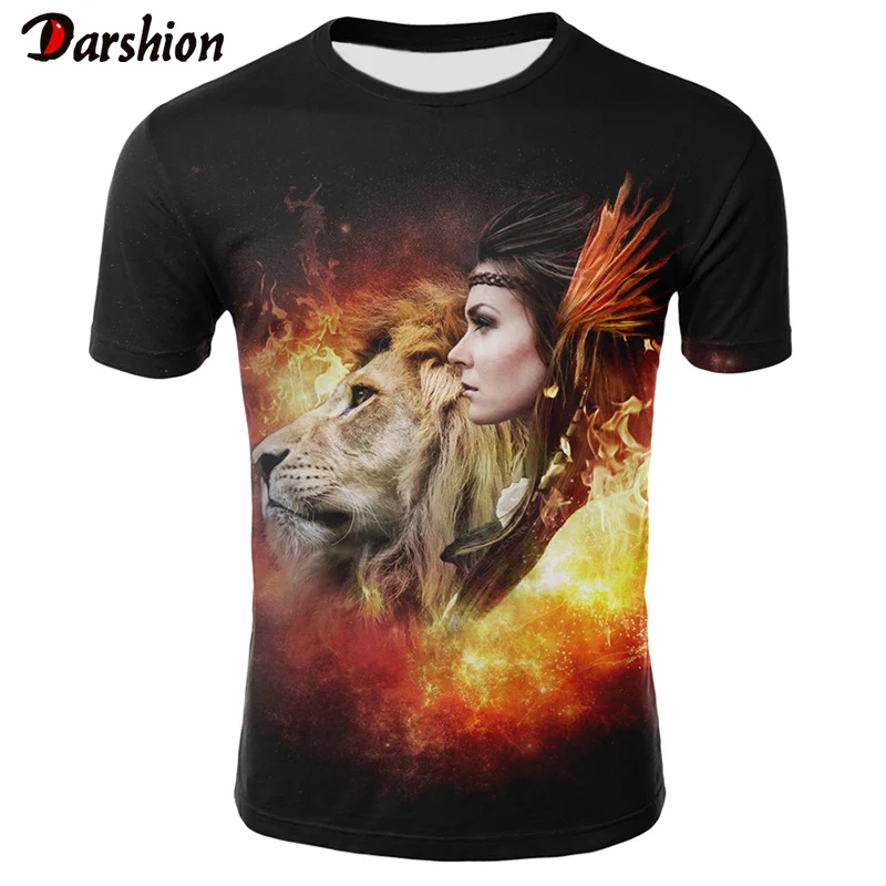 

Brand 3d T-shirt Animal Lion Tee Shirt 3d T Shirt Men Funny T Shirts Mens Clothing Casual Fitness Tiger girl print Men Tshirt