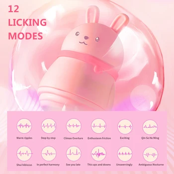 Cute Tongue Licking Vibrators For Women Clitoris Sucker Anal Nipple Stimulator Female Rabbit Cat Sex Toys Adult Erotic Machine 3