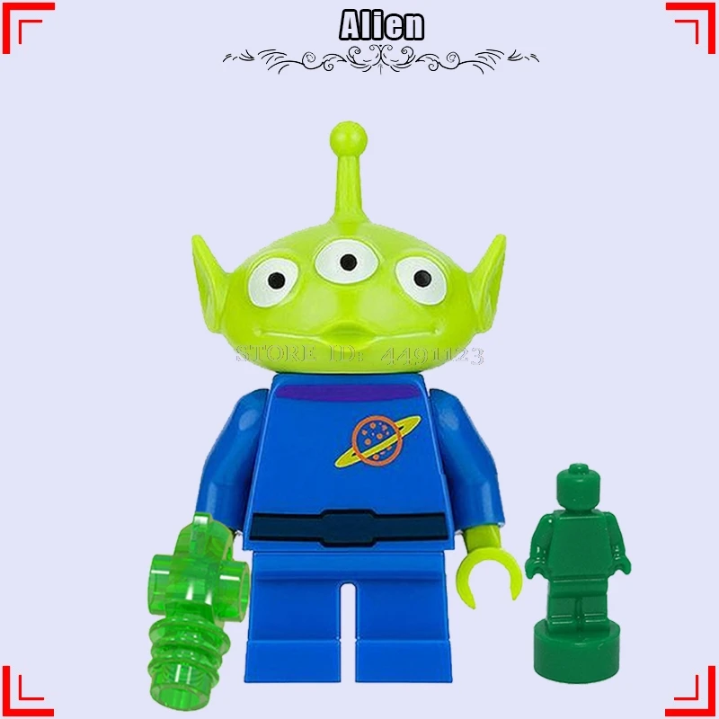 «История игрушек», «4 Вуди и Джесси Базз Лайтер чужой зург животного строительные кубики, детские игрушки Аниме фильм зеленого цвета в армейском Для мужчин стежка игрушка в виде фигурки - Цвет: Alien