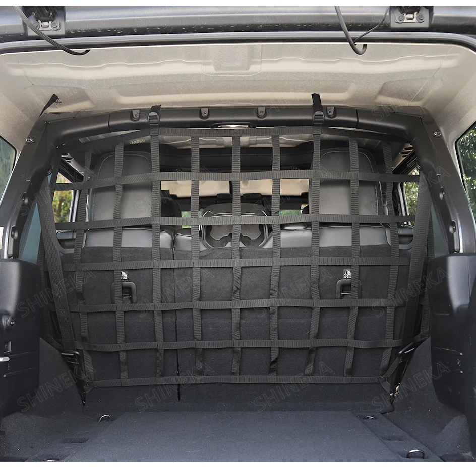 SHINEKA интерьерные молдинги для Jeep Wrangler JK JL 2007- Pet разделительная сетка забор Автомобильный багажник грузовая защитная сетка для Jeep Wrangler JK JL 2007- аксессуары