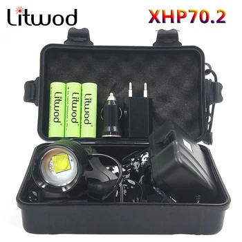 

XHP70.2 The Brightest Zoom Head Lamp 7800mah Power Bank 18650 Rechargeable Battery Led Headlight Headlamp Bulbs Litwod Camping