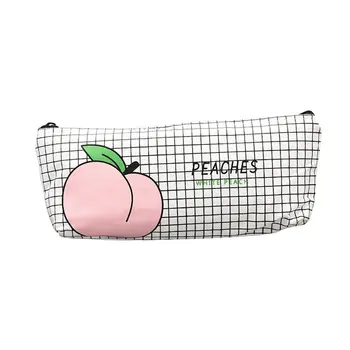 

Canvas Fruit Peach Pencil Case Student Pencil Bag Small Fresh Children'S Fun Cotton Pencil Bag Stationery Bag