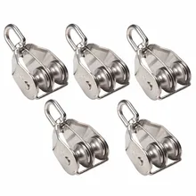 304 Нержавеющая сталь M25 прочный поворотный двойной шкив для троса цепной блок приводное колесо, для детей от 1 года до 5 лет шт