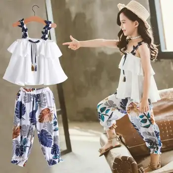 

2020 Girls 5 Children's Clothing 6 Summer Suits 10 Children's Chiffon Straps Two-piece Suits 8 Girls Clothes 3 Clothes