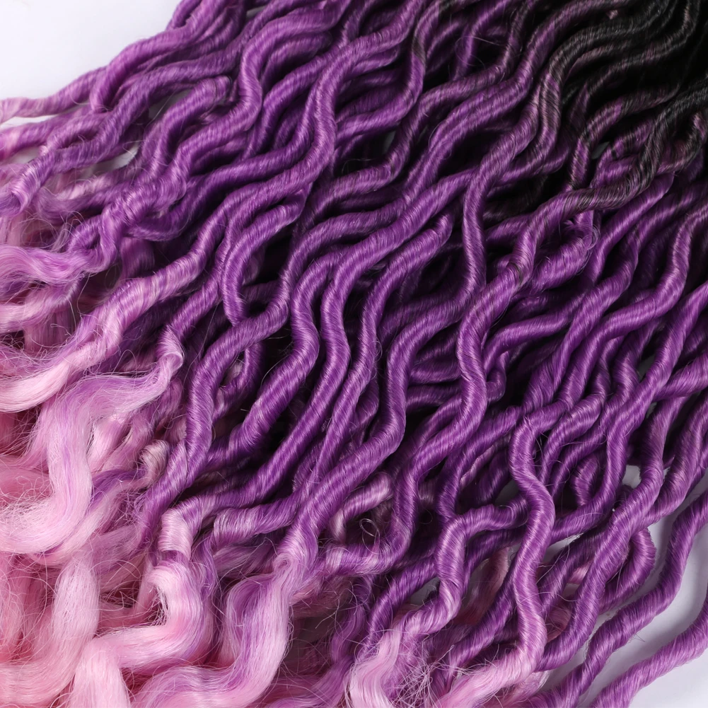 Волнистые искусственные локоны в стиле Crochet волосы с кудрявыми концами искусственный Locs плетение волос Высокая температура синтетическое волокно синтетические крючком косы