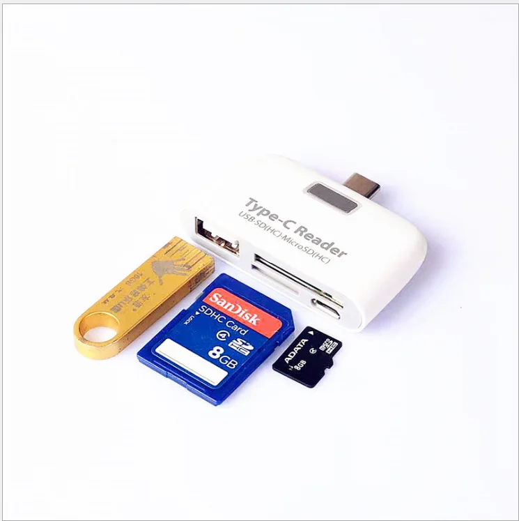 Белый Micro SD кард-ридер USB C 3,1 type C к USB 3,0 OTG концентратор адаптер - Цвет: Белый