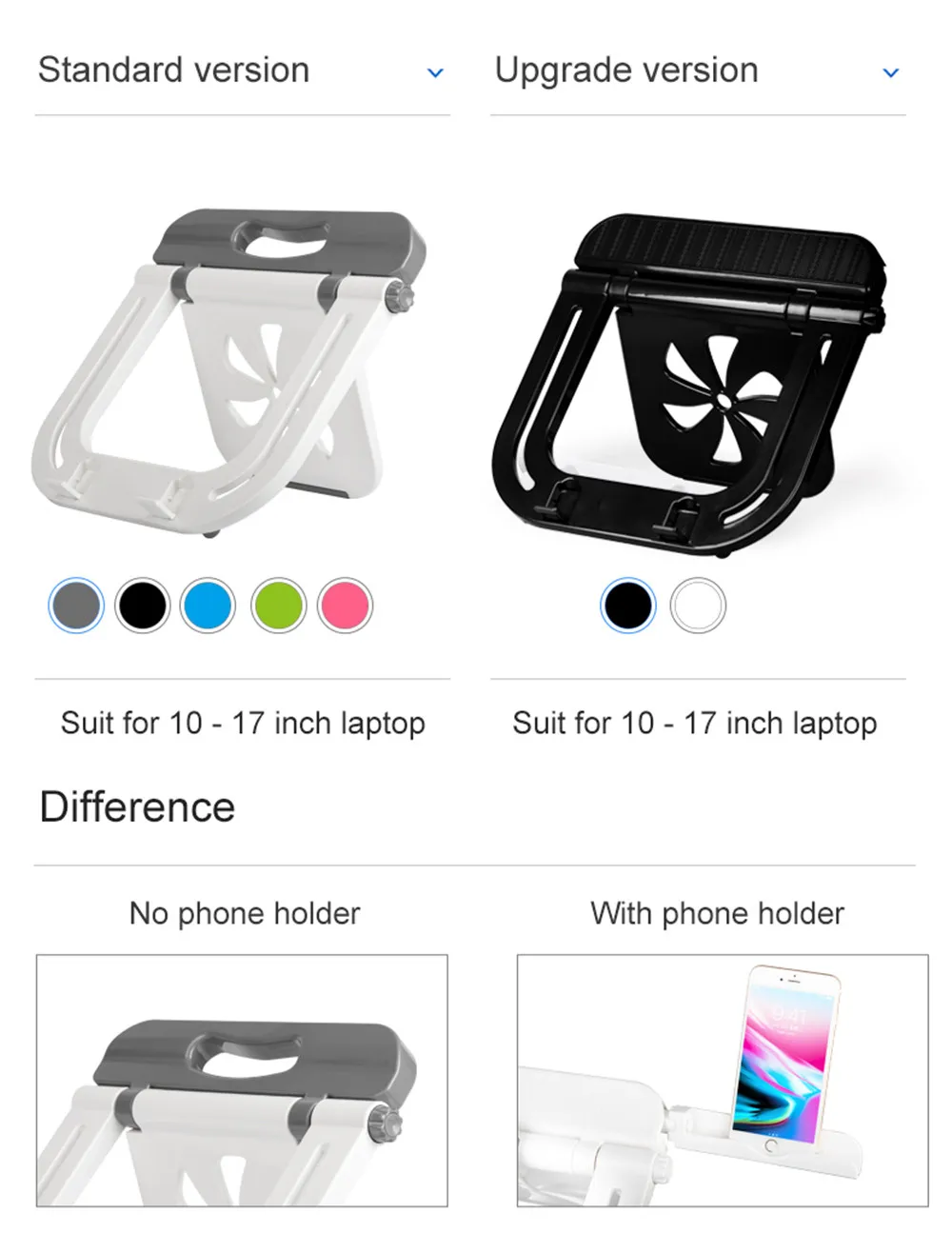 Portable Laptop Stand Foldable Notebook Stand For Macbook Air Pro 11 12 13 15 Lapdesk With Phone Holder Computer Cooling Bracket