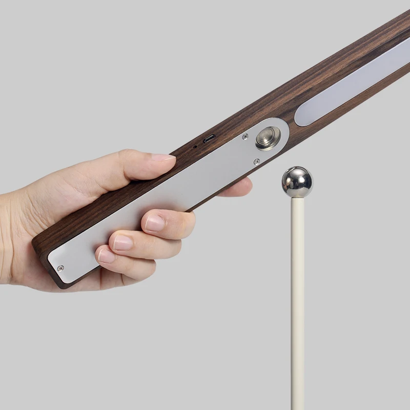 Noble Wood Table Lamp 360° Rotating USB Cable Charging Portable with Magnet Reading Lamps for Bedroom Living Room LED Desk Light 5