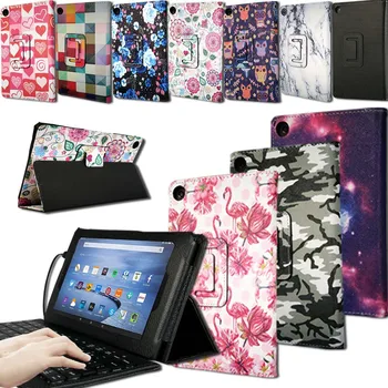 

Shockproof Shell Tablet Protective Case for Amazon Fire HD 10 (2015 2017 2019) 10 inch Tablet Case + Wired Keyboard + Pen