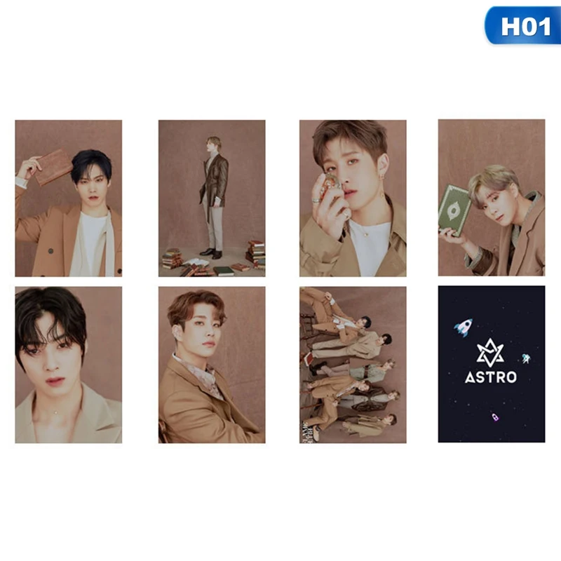 7 шт./компл. Kpop Астро участников Фотокарточка шесть альбомов BLUE FLAME Двусторонняя