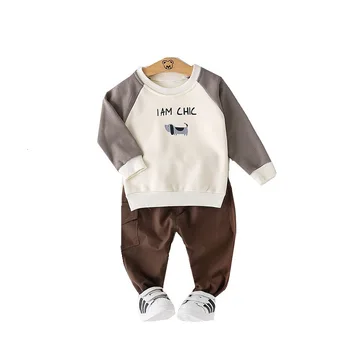 

Spring Autumn Baby Clothes Suit Children Boy Girls Cartoon Alphabet Puppy T Shirt Pants 2Pcs/sets Toddler Kids Casual Tracksuits