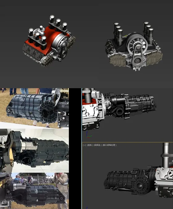 1:64 Scale Resin Model Self-control Manual Engine Cooling Air Level Is Placed Engine Model Modification Scene Layout Hobby Toys