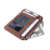 New Simple Mini Men Leather Wallet With Coin Pocket Small Credit Card Holder Slim Man's Purse For Bank Cards ID Card Case 1