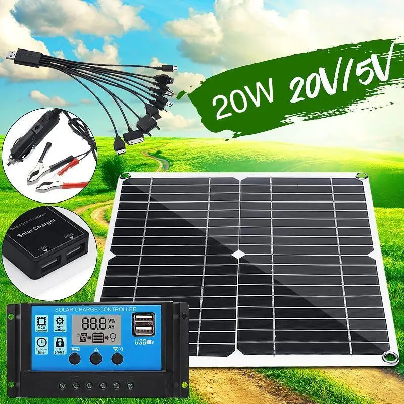 

Solar Panel Solar Charging Equipment 20W PET Phone Charger Toys Part Home Improvement Monocrystalline Silicon 20V Environmental