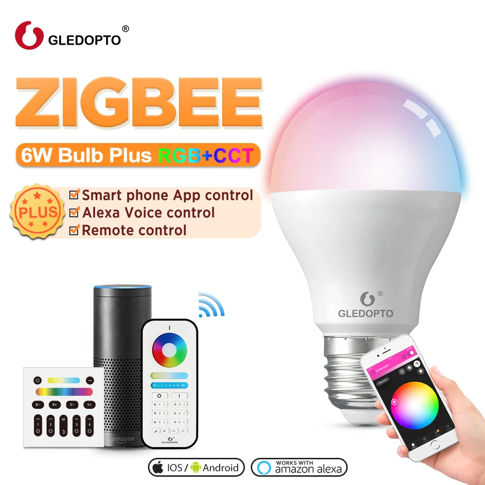Светодиодный светильник OPTO ZigBee samrt G 2 упаковки изменение цвета (RGB + CCT) e27 E26 6 Вт