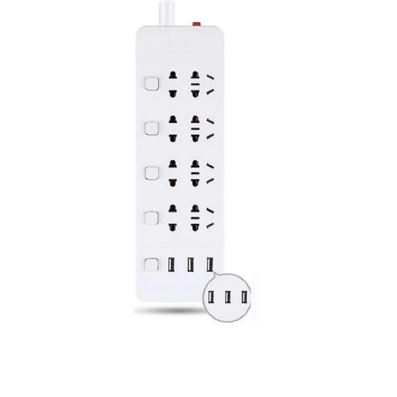 Удлинитель, силовая лента 1,8 м, 3 USB, индивидуально переключается, защита от перенапряжения, австралийский стандарт, Китай, защита от перегрузки - Цвет: 8AC Outlets 3USB